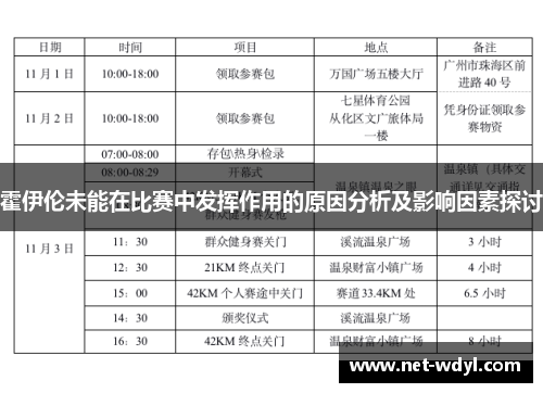 霍伊伦未能在比赛中发挥作用的原因分析及影响因素探讨
